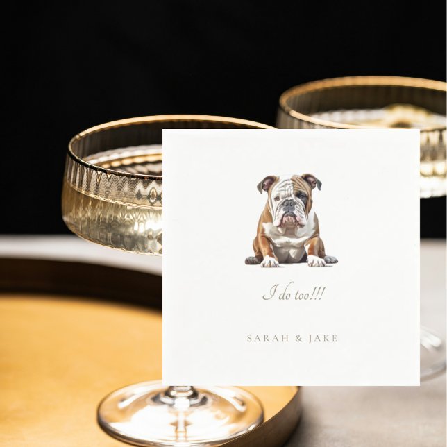 Custom English Bulldog Pet Wedding Napkins (Creator Uploaded)