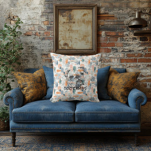 Custom English Bulldog Portrait Pillow Abstract