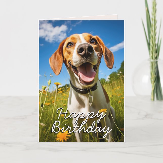 Custom English Foxhound Birthday Card (Front)