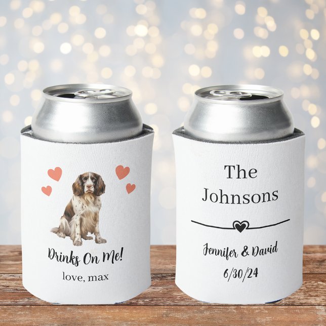 Custom English Spaniel Pet Wedding Can Cooler (Creator Uploaded)