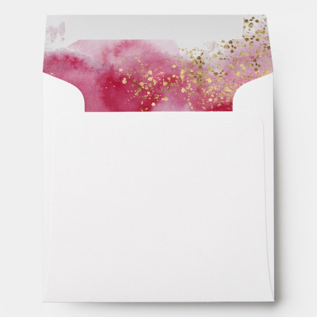 Custom Envelope with Pink and gold inside flap (Back (Bottom))