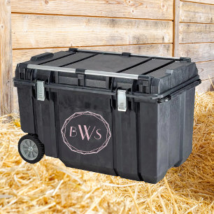 Custom Equestrian Pink Monogram Horse Tack Trunk