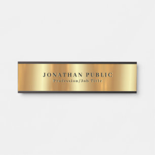 Custom erText Template Black & Gold Trendy Door Sign