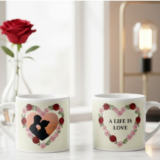Custom Espresso Cup with Photo – Heart Flora (Creator Uploaded)