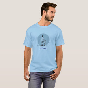 Custom EST Year Father and Daughter Minimalist T-Shirt