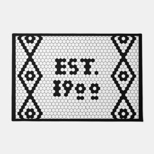 Custom Established 1900 Hex Tile Doormat
