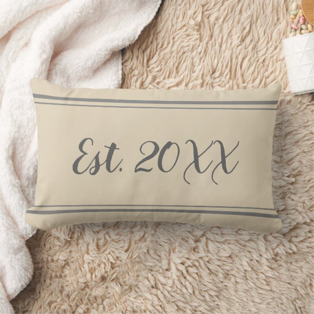 Custom Established Grey and Beige Pillow (Blanket)