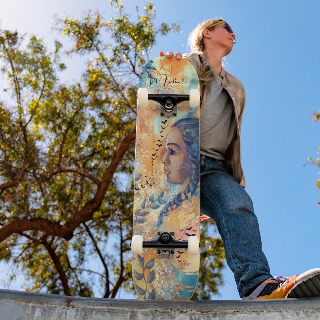 Custom Ethereal Autumn Leaves Skateboard Deck  (Custom Ethereal Autumn Leaves Skateboard Deck )