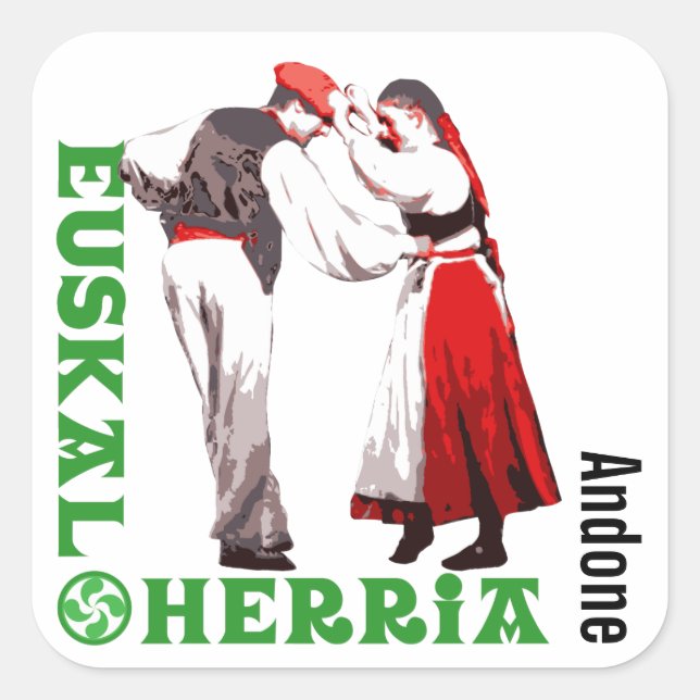 Custom, Euskal Herria, traditional Basque dancing: Square Sticker (Front)