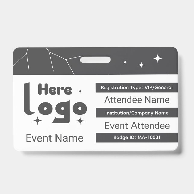 Custom event badge conference ID badge (Front)