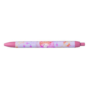 Custom Event/Birthday Rose Hearts Black Ink Pen