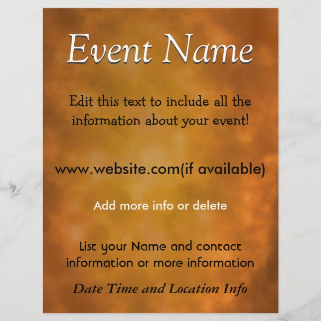 Custom Event Burnt Energy Flyer (Front)