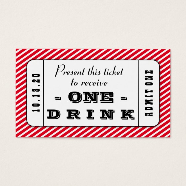 Custom Event Drink Cards Business Cards Pack (Front)