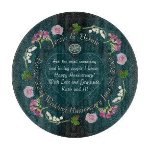 Custom Event Floral Heart Cutting Board