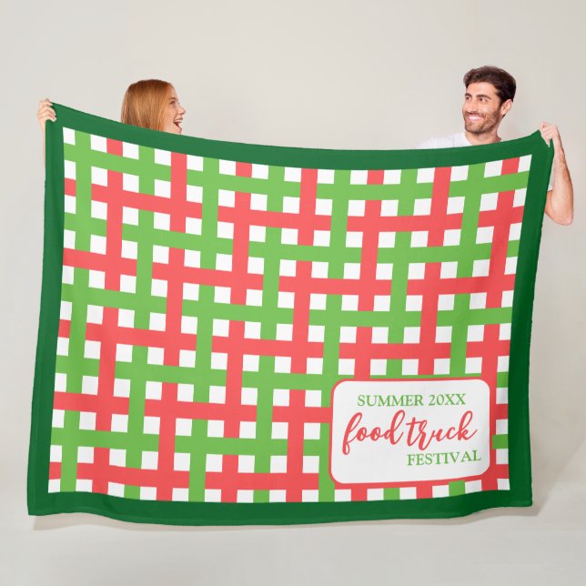 Custom Event Keepsake Summer Festival Picnic Fleece Blanket (In Situ)