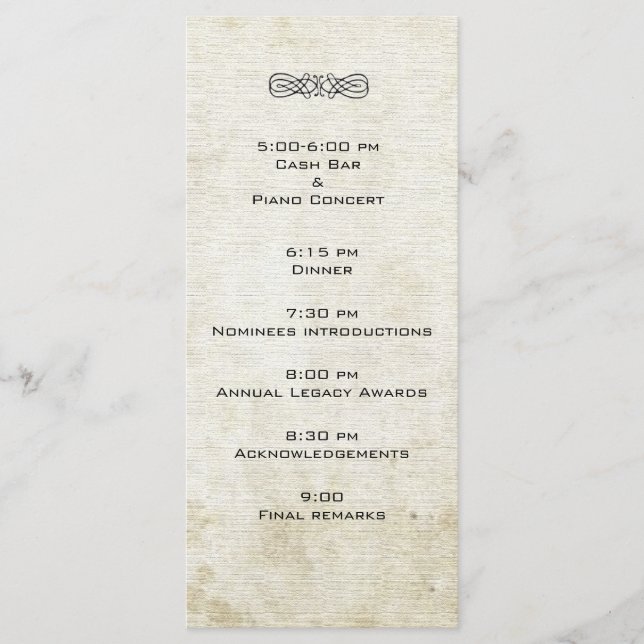 Custom Event program template (Front)