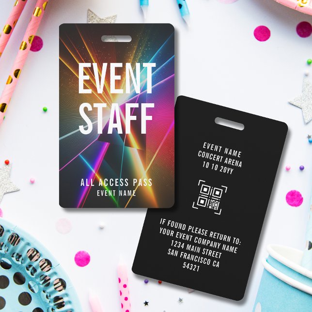 Custom Event Staff All Access Pass QR Code ID Badge (Creator Uploaded)