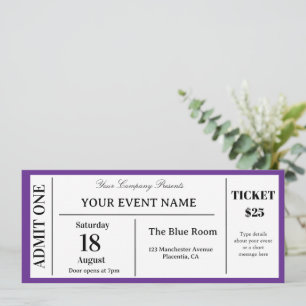 Custom Event Ticket, Concert Fake Ticket, School I Invitation