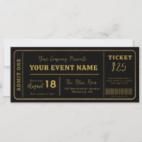 Custom Event Ticket, Concert Fake Ticket, School