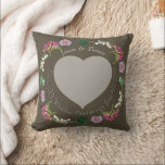 Custom Event/Wedding Anniversary Photo  Floral  Cushion<br><div class="desc">A colourful and elegant way to honour your anniversary with your beautiful photo framed with my ruby red heart and flower graphics,  on Zazzle's pillows or transferred to the product of your choice.</div>