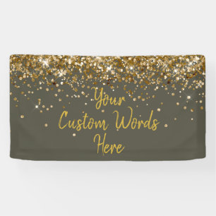 Custom Evergreen & Gold Customised Birthday Party Banner