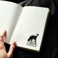 Custom Ex Libris, Vintage Cat Book 