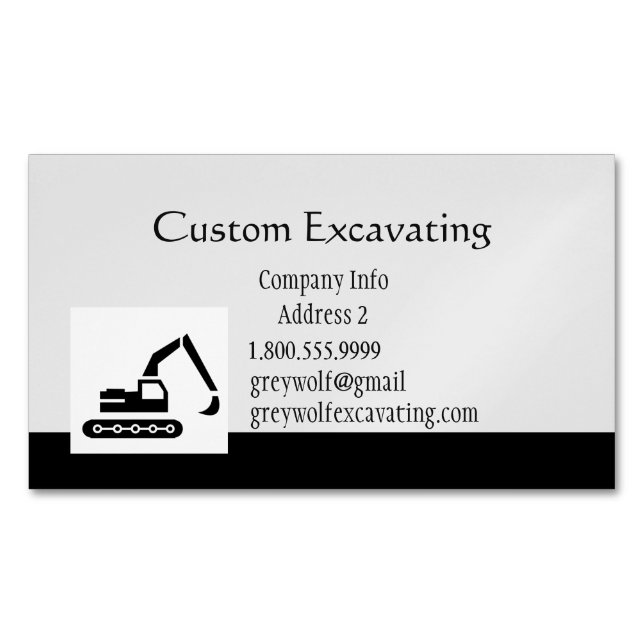 Custom Excavating Custom Business Card (Front)
