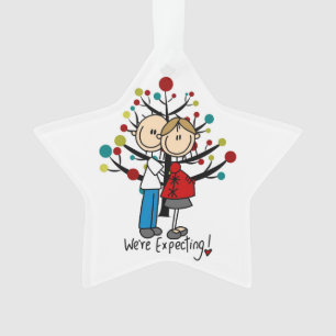 Custom Expectant Couple Holiday Acrylic Ornament