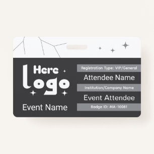 Custom Expo Event Attendee Type ID Badge