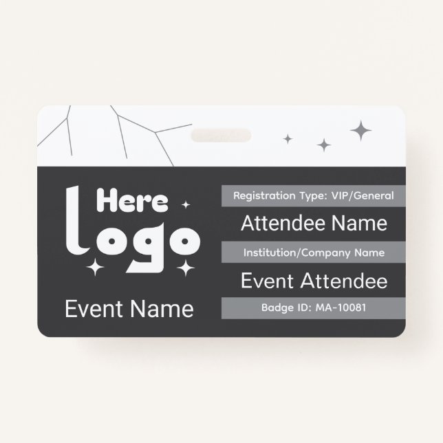 Custom Expo Event Attendee Type ID Badge (Front)