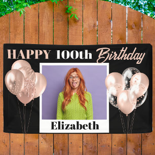 Custom Extra Large Rose Gold Personalised Birthday Banner