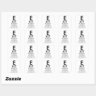 Custom Eye Chart Optometrist Retirement Thank You Square Sticker