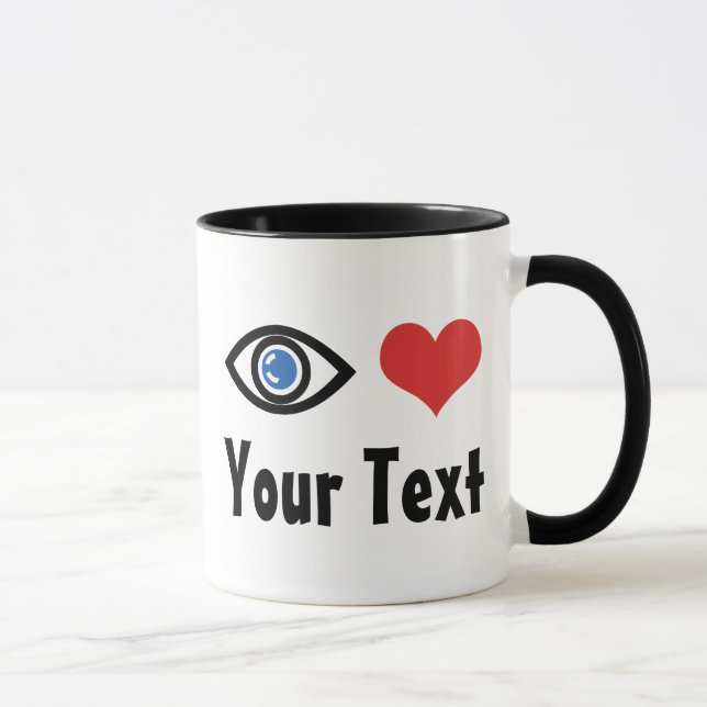 Custom Eye Heart (I Love) Mug (Right)