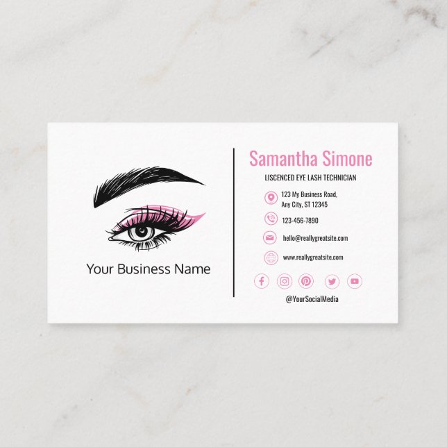 Custom Eye Lash Extension Business Card (Back)