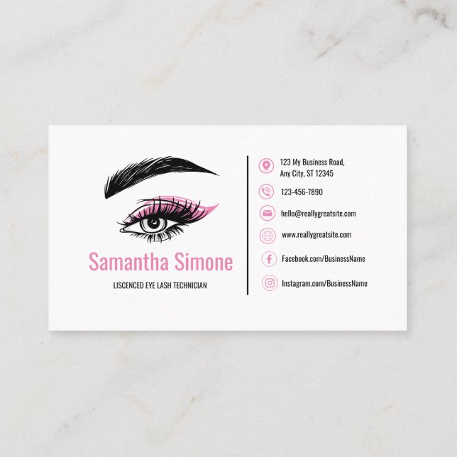 Custom Eye Lash Extension Business Card (Back)