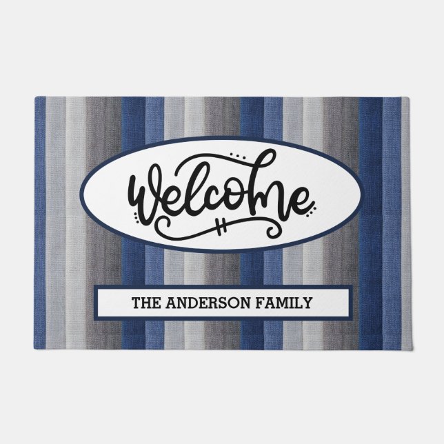 Custom Fabric Pattern Welcome Doormat (Front)
