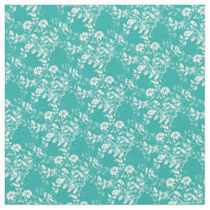 Custom Fabric-Teal & White Floral Fabric