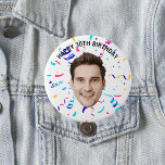 Custom Face 20th 30th 40th 50th 60 Birthday Party 7.5 Cm Round Badge<br><div class="desc">Custom Face 20th 30th 40th 50th 60 Birthday Party button</div>