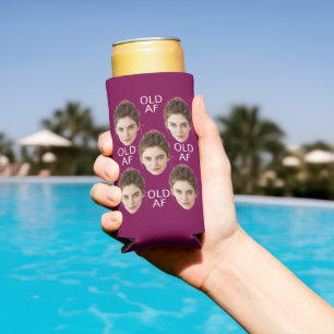 Custom Face 20th 30th 40th 50th 60 Birthday Squad Seltzer Can Cooler