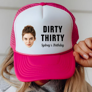 Custom Face 30th 40th 50th 60th 70th Birthday Pary Trucker Hat