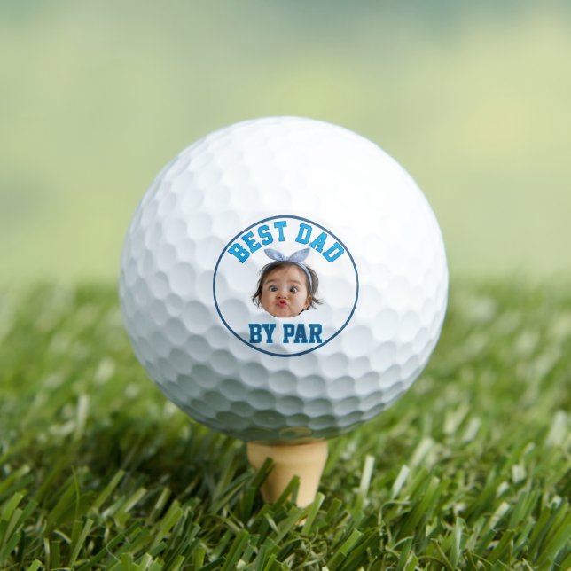 Custom Face Best Dad By Par New Dad Personalised  Golf Balls (Insitu Tee)