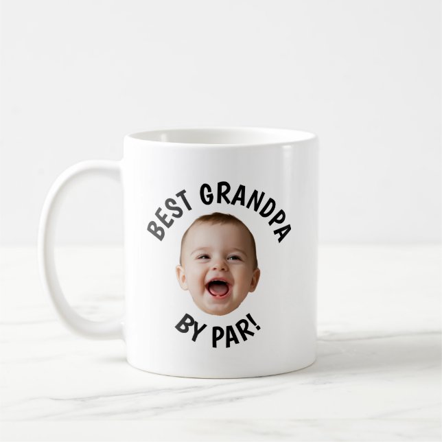 Custom Face Best Grandpa By Par  Coffee Mug (Left)