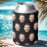 Custom Face Birthday Favours Bachelor Party Black Can Cooler<br><div class="desc">Personalised Face Photo Birthday Favours Bachelor Party Black Can Cooler</div>