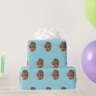 Custom Face Birthday Party Custom Baby Photo Gifts Wrapping Paper