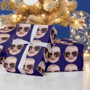 Custom Face Birthday Party Custom Baby Photo Gifts Wrapping Paper