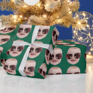 Custom Face Birthday Party Custom Baby Photo Gifts Wrapping Paper
