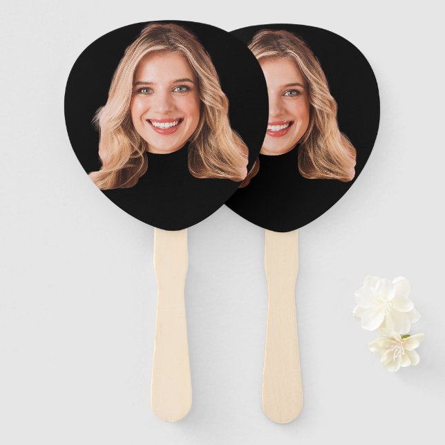 Custom Face Black Hand Fan | Bachelorette Party (Front and Back)