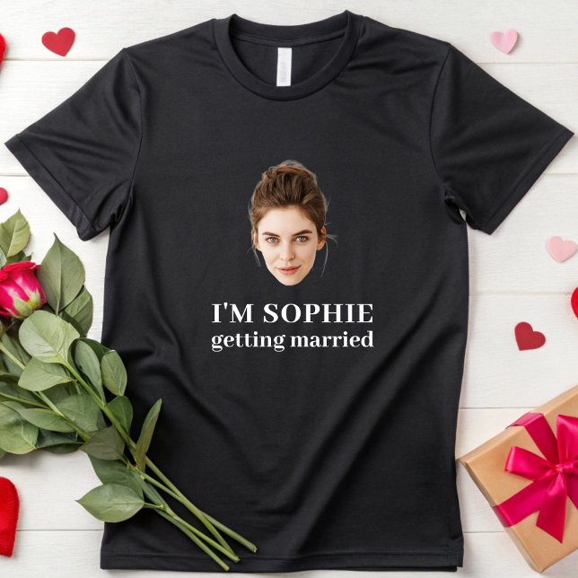 Custom Face Bridal Bachelorette Party Bride Photo T-Shirt (Creator Uploaded)