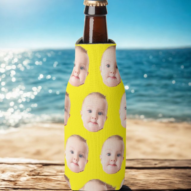Custom Face Can Cooler, Personalised Face Photo Bottle Cooler (Creator Uploaded)