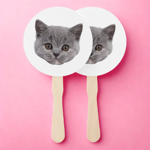 Custom Face Cat Cutout Bachelorette Party Birthday Hand Fan